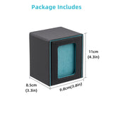Vertical Leather Game Card Deck Case Box with Display Window-Light Blue(HK-X050)