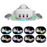 Mcbazel VR Headset Wall Charging Station for Quest 3 with 7 Colors Breathable Light, Magnetic Quick Charging Stand for Quest 3 Only Headset - White