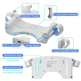 Mcbazel VR Headset Wall Charging Station for Quest 3 with 7 Colors Breathable Light, Magnetic Quick Charging Stand for Quest 3 Only Headset - White