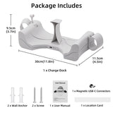 Mcbazel VR Headset Wall Charging Station for Quest 3 with 7 Colors Breathable Light, Magnetic Quick Charging Stand for Quest 3 Only Headset - White