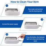 Ultrasonic Cleaning Machine for Jewelry/Sunglasses-EU Plug White(GS350)