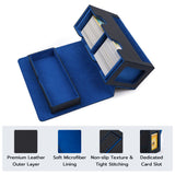 PU Leather Double Grid Game Card Display Box - Blue and Black(HK-X53)