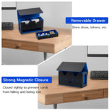 PU Leather Double Grid Game Card Display Box - Blue and Black(HK-X53)