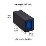 PU Leather Double Grid Game Card Display Box - Blue and Black(HK-X53)