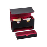 PU Leather Double Grid Game Card Display Box - Red and Black(HK-X53)