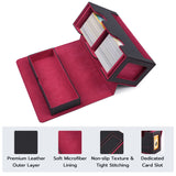PU Leather Double Grid Game Card Display Box - Red and Black(HK-X53)