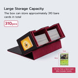 PU Leather Double Grid Game Card Display Box - Red and Black(HK-X53)