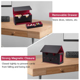 PU Leather Double Grid Game Card Display Box - Red and Black(HK-X53)