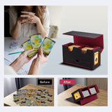 PU Leather Double Grid Game Card Display Box - Red and Black(HK-X53)