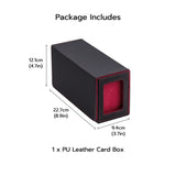 PU Leather Double Grid Game Card Display Box - Red and Black(HK-X53)