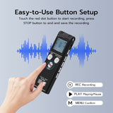 64GB Digital Voice Activated Recorder with Playback-1536Kpbs