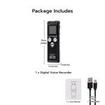 64GB Digital Voice Activated Recorder with Playback-1536Kpbs
