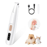 Waterproof Paw Hair Trimmer with LED Light for Dogs and Cats