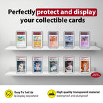 Mcbazel 5 Pack Graded Card Slab Case for Standard PSA, Stackable Gloss Finish Transparent Display Sleeve Protectors - Black, 35PT