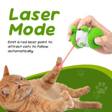 Mcbazel Infrared Mouse-shaped Automatic Cat Interactive Toys Car with a Bell and 5 Feathers-Green