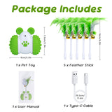 Mcbazel Infrared Mouse-shaped Automatic Cat Interactive Toys Car with a Bell and 5 Feathers-Green