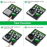 Mcbazel Mini, High-Precision 50g/0.001g, Electronic Scale with LCD Green Light Display Screen - Black