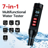 Mcbazel 7 in 1 Upgraded TDS/EC/S.G Water Quality Test Pen with PH Buffer Powder-Black