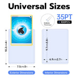 Mcbazel 100 Pcs Transparent Game Card Plastic Hard Protective Cover Case with Protective Film(35PT-Blue Ray)