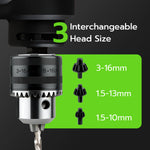 Mcbazel Chuck Key Wrench With Two 10/13/16MM Key Heads Each - Black (2nd Generation)