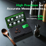 High-Precision 500g/0.01g, Electronic Scale with LCD Green Light Display Screen - black