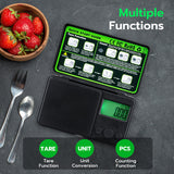 High-Precision 500g/0.01g, Electronic Scale with LCD Green Light Display Screen - black