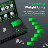 High-Precision 500g/0.01g, Electronic Scale with LCD Green Light Display Screen - black