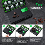 High-Precision 500g/0.01g, Electronic Scale with LCD Green Light Display Screen - black