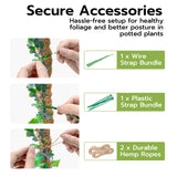 2 Pieces 4MM Width Bendable Coir Pole for Climbing Plants Growth(60cm)