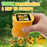 Portable Kid's Microscope with 32G Memory Card - Yellow (382)