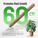 4 Pcs 60cm Stackable Pole Coir Pole for Climbing Plants Growth- Wood Version