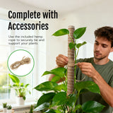 4 Pcs 60cm Stackable Pole Coir Pole for Climbing Plants Growth- Wood Version