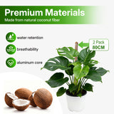 2 Pcs 4MM Width Bendable Coir Pole for Climbing Plants Growth-Bending Version(80cm)