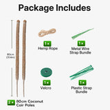2 Pcs 4MM Width Bendable Coir Pole for Climbing Plants Growth-Bending Version(80cm)