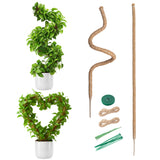 2 Pieces 7MM Width Bendable Coir Pole for Climbing Plants Growth(160cm)