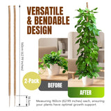 2 Pieces 7MM Width Bendable Coir Pole for Climbing Plants Growth(160cm)