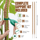 2 Pieces 7MM Width Bendable Coir Pole for Climbing Plants Growth(160cm)