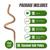 7MM Width Bendable Coir Pole for Climbing Plants Growth-Bending Version(150cm)#