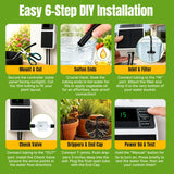 Solar-Powered Automatic Drip Irrigation Kit-Black&White(SOP17)#