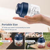320ML Mini Electric Food Chopper with USB Charging Cable-Blue