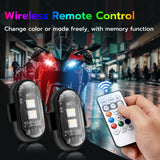4 Pcs Rechargeable 8-color LED Car Flashing Warning Light with Remote Control (Velcro + Magnetic)