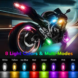 4 Pcs Rechargeable 8-color LED Car Flashing Warning Light with Remote Control (Velcro + Magnetic)