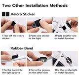 4 Pcs Rechargeable 8-color LED Car Flashing Warning Light with Remote Control (Velcro + Magnetic)