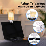 Mcbazel 3-Mode Rechargeable LED Selfie and Vlog Light with Clip, Adjusted 3 Light Modes for Phone, iPad, Laptop, for Makeup, TikTok, Selfie, Conferencing