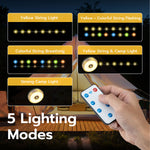Mcbazel 10 Meters Solar LED Magnetic Camping Atmosphere Lights with Remote Control(Colorful)