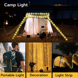 Mcbazel 10 Meters Solar LED Magnetic Camping Atmosphere Lights with Remote Control(Colorful)