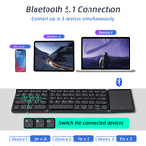 Universal Foldable Wireless Keyboard with Touchpad for Tablet/Mobile Phone/PC-Black(B089T)