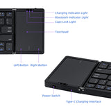Universal Foldable Wireless Keyboard with Touchpad for Tablet/Mobile Phone/PC-Black(B089T)