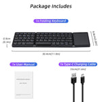Universal Foldable Wireless Keyboard with Touchpad for Tablet/Mobile Phone/PC-Black(B089T)