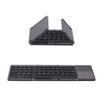 Upgrade Foldable Wireless Keyboard with Touchpad for Tablet/Mobile Phone/PC-Gray(B033 Plus)